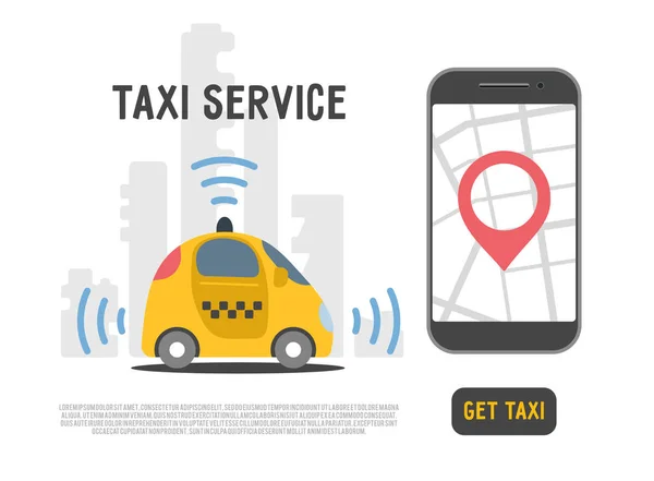 Auto-conducción de taxi vector de servicio — Archivo Imágenes Vectoriales