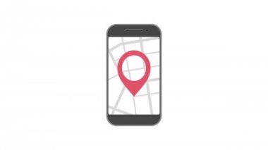 Geo PIN etiket smartphone ekran üzerinde