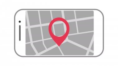 Geo PIN etiket smartphone ekran üzerinde