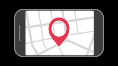 Geo PIN etiket smartphone ekran üzerinde