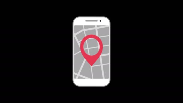 智能手机显示屏上的地理引笔标签 — 图库视频影像