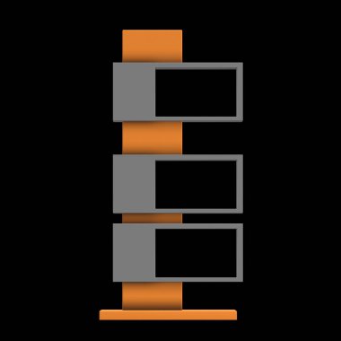 Perakende raflarında Stand. Ticaret göstermek standında.