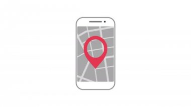 Geo PIN etiket smartphone ekran üzerinde