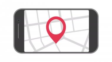 Geo PIN etiket smartphone ekran üzerinde