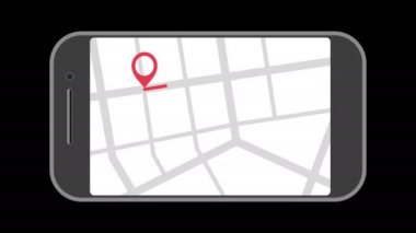 Geo PIN etiket smartphone ekran üzerinde