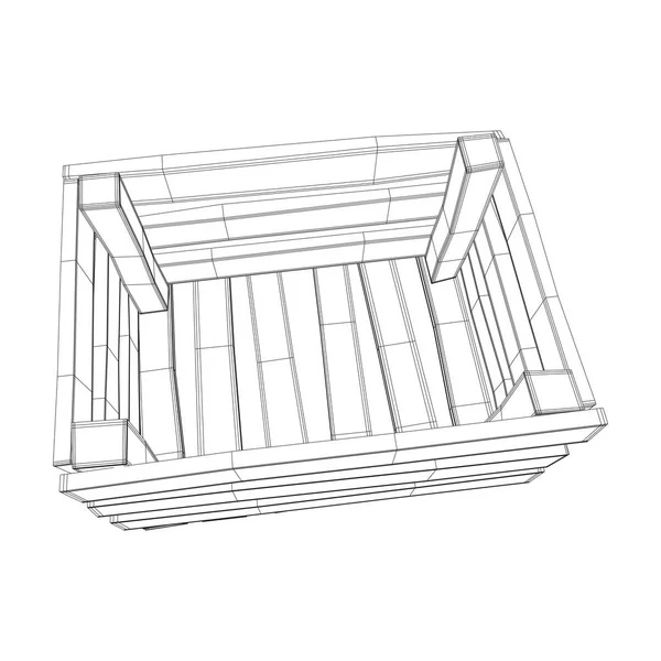 Caja de madera para transporte y almacenamiento — Vector de stock