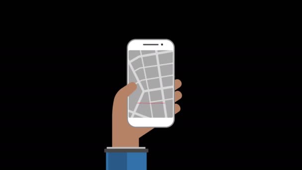 Geo Pin Tag на дисплеї смартфона — стокове відео