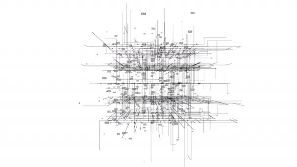 Велика візуалізація даних. Фона руху кутів сітки HUD — стокове відео