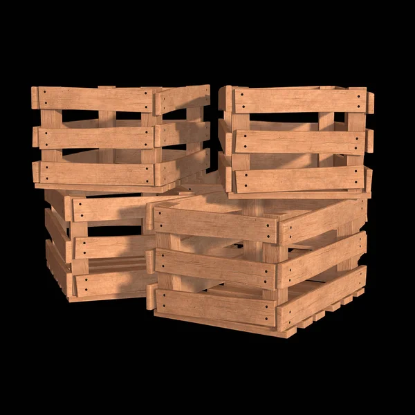 Caixa de madeira para transporte e armazenamento — Fotografia de Stock