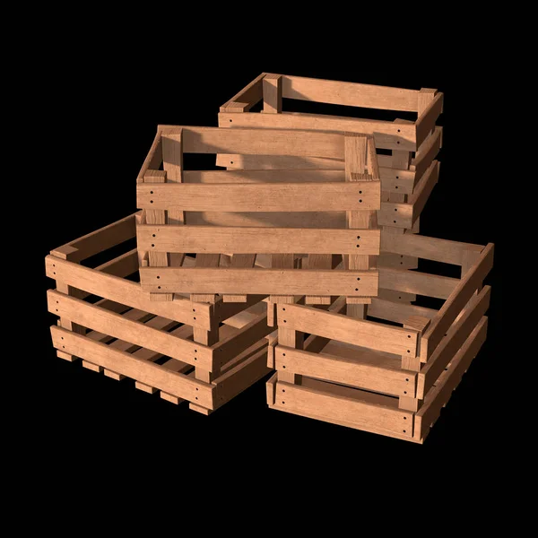 Wooden box for transportation and storage — Stock Photo, Image