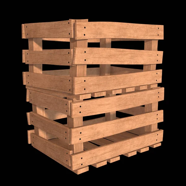 Дерев'яна коробка для транспортування і зберігання — стокове фото