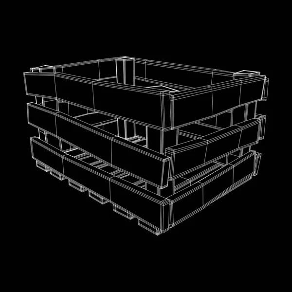 Holzkiste für Transport und Lagerung — Stockvektor