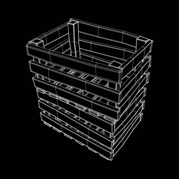 Caja de madera para transporte y almacenamiento — Archivo Imágenes Vectoriales