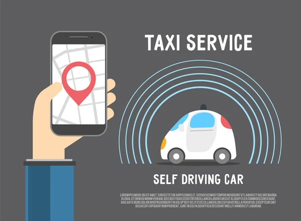 Auto-conducción de taxi vector de servicio — Archivo Imágenes Vectoriales