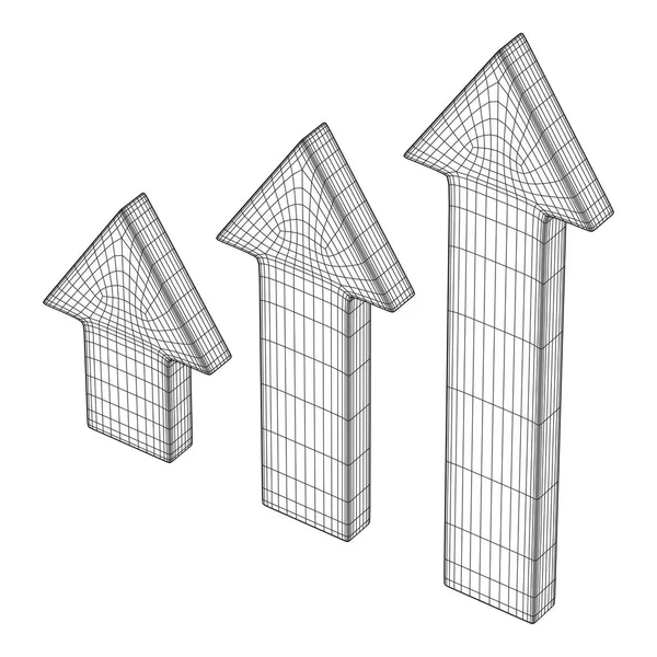 Χαμηλή poly wireframe βέλος — Διανυσματικό Αρχείο