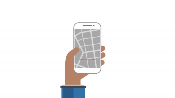 Geo Pin Tag на дисплеї смартфона — стокове відео