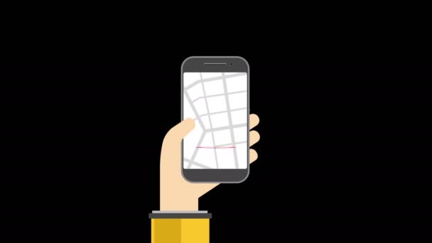 Tag de pino geográfico na tela do smartphone — Vídeo de Stock