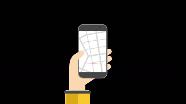 Geo Pin Tag a smartphone kijelző — Stock videók