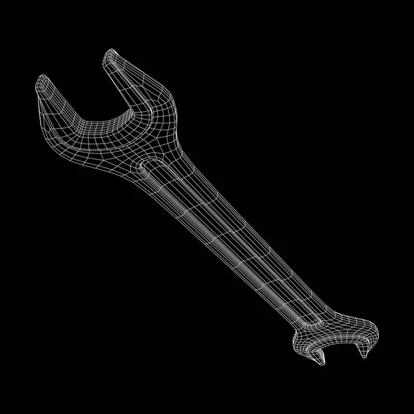 Llave. Herramienta de reparación Spanner . — Vector de stock