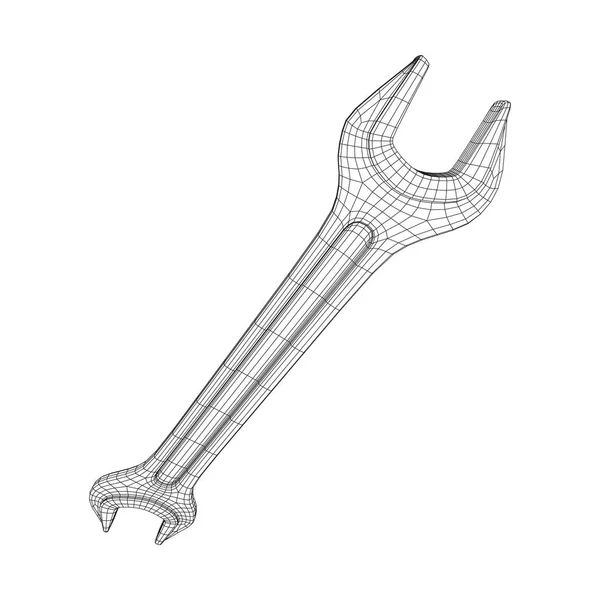 Uma chave inglesa. ferramenta de reparo Spanner . — Vetor de Stock