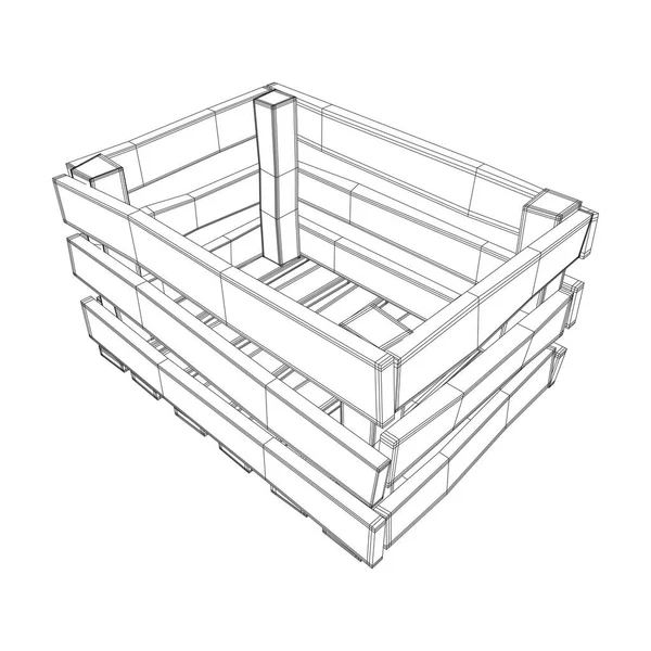 Holzkiste für Transport und Lagerung — Stockvektor