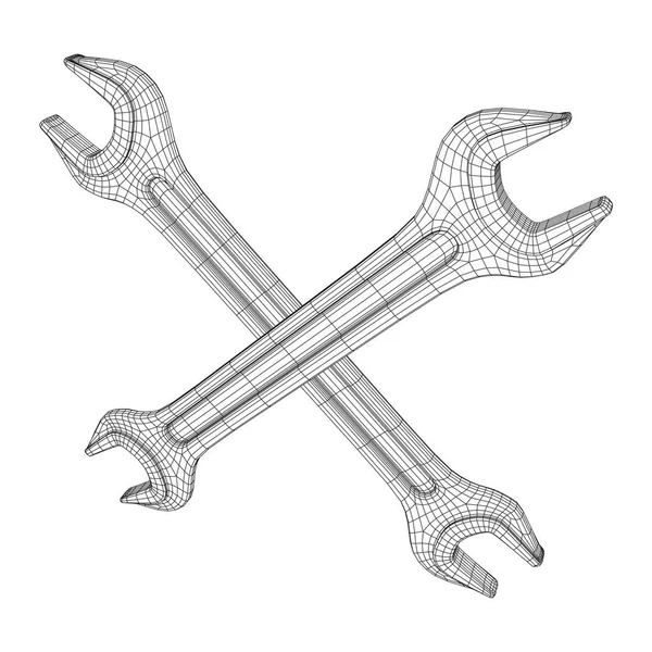 Llave. Herramienta de reparación Spanner . — Archivo Imágenes Vectoriales