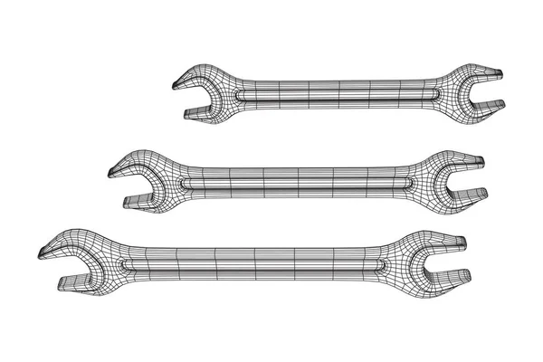 Skiftnyckel. Spanner reparera verktyg. — Stock vektor