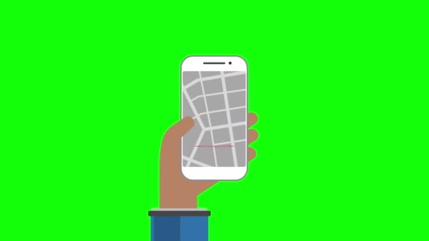 智能手机显示屏上的地理引笔标签 — 图库视频影像