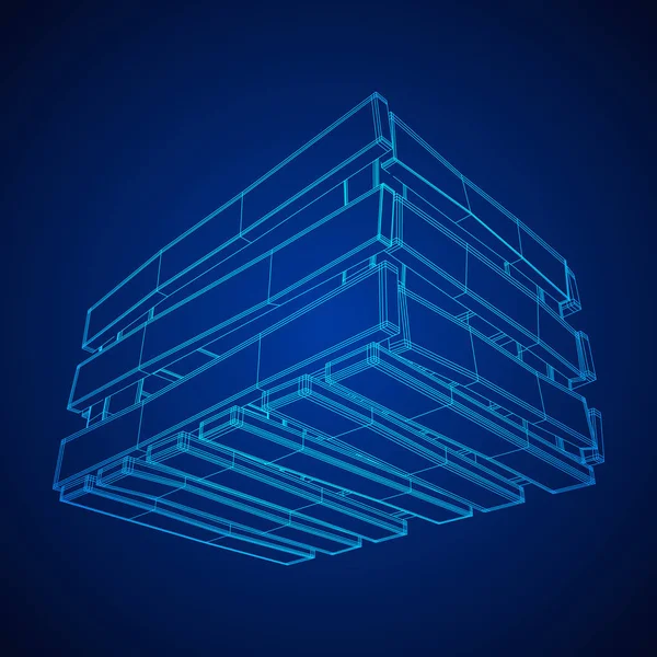 Caja de madera para transporte y almacenamiento — Archivo Imágenes Vectoriales