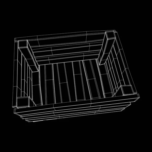 Boîte en bois pour le transport et le stockage — Image vectorielle