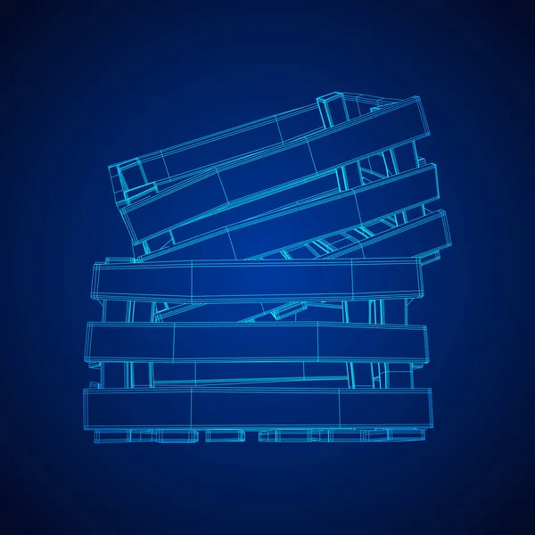 輸送や貯蔵に木製の箱 — ストックベクタ