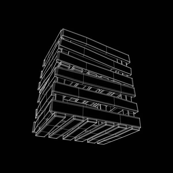 Caja de madera para transporte y almacenamiento — Vector de stock