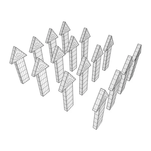 Flecha Wireframe baja poli — Archivo Imágenes Vectoriales