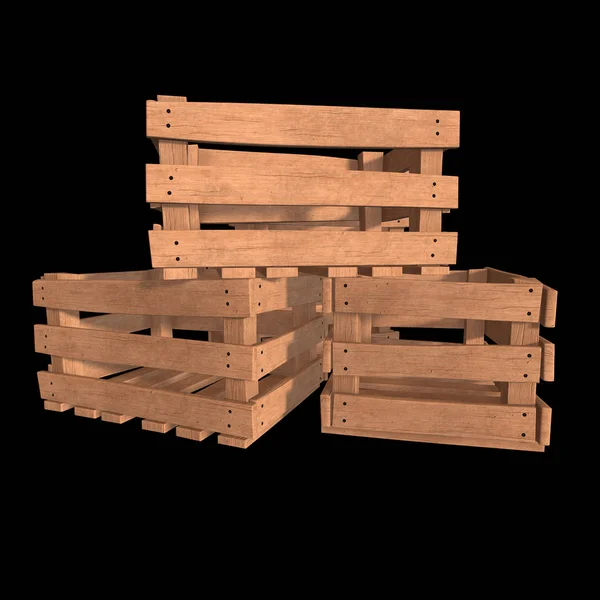 Kotak kayu untuk transportasi dan penyimpanan — Stok Foto
