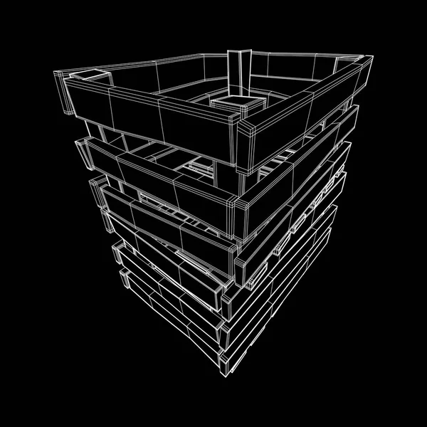 Cutie din lemn pentru transport și depozitare — Vector de stoc