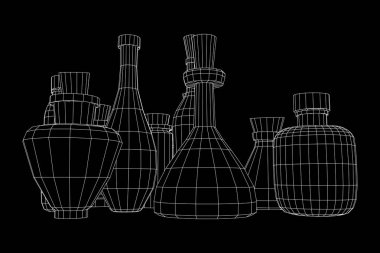 Tel kafes şişe vektör