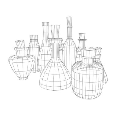 Tel kafes şişe vektör