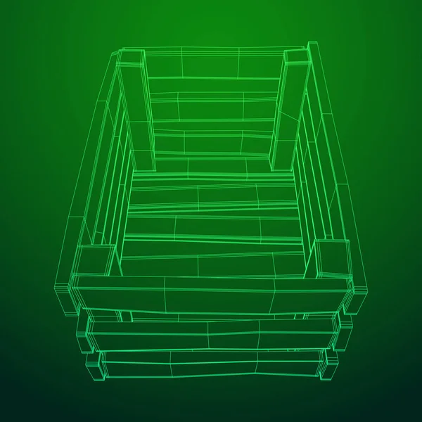 Caja de madera para transporte y almacenamiento — Vector de stock