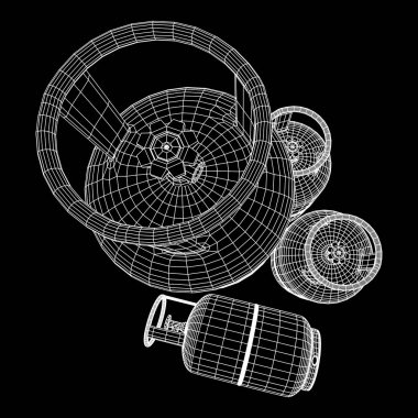 Yanıcı gaz tankı tel kafes