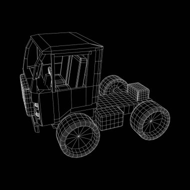 Kamyon ya da kamyonet araba. Vektör.