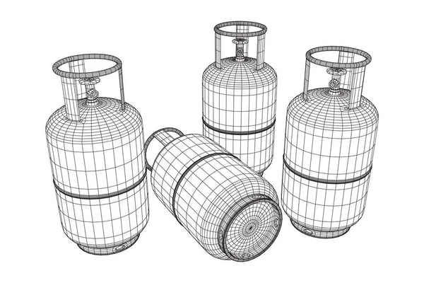 Estructura de alambre del tanque de gas inflamable — Vector de stock