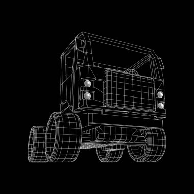 Kamyon ya da kamyonet araba. Vektör.