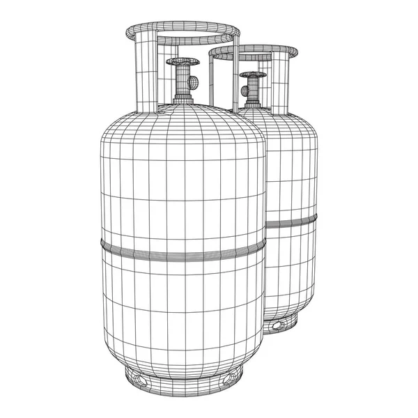 Estructura de alambre del tanque de gas inflamable — Vector de stock