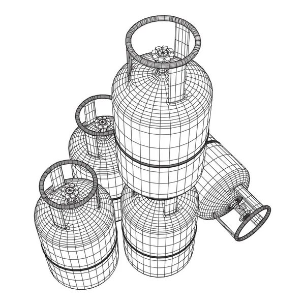 Estructura de alambre del tanque de gas inflamable — Vector de stock