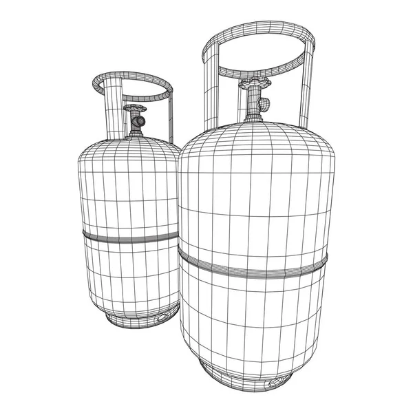 Estructura de alambre del tanque de gas inflamable — Vector de stock