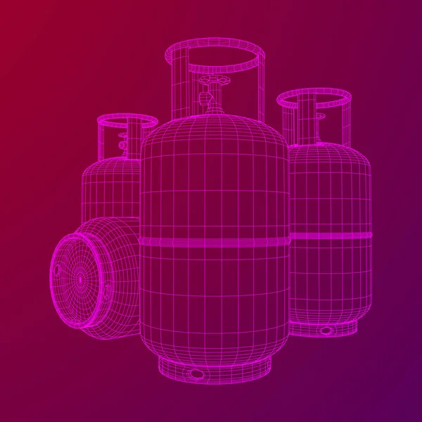 Model szkieletowy zbiornik gazu palnego — Wektor stockowy
