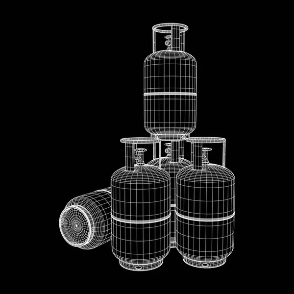 Drahtgestell für brennbare Gasflaschen — Stockvektor