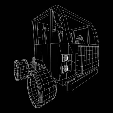 Kamyon ya da kamyonet araba. Vektör.