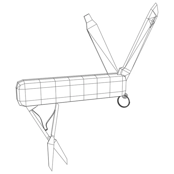 Navaja plegable multiherramienta, navaja multiusos — Archivo Imágenes Vectoriales