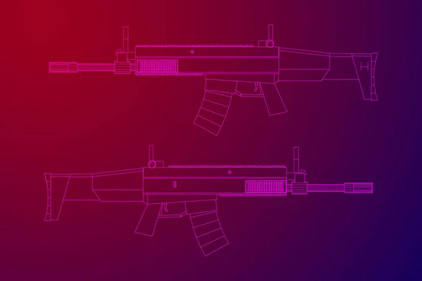 Assalto automatico fucile da fuoco — Vettoriale Stock